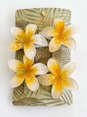 Noir Flower Hair Clips - Set of 4